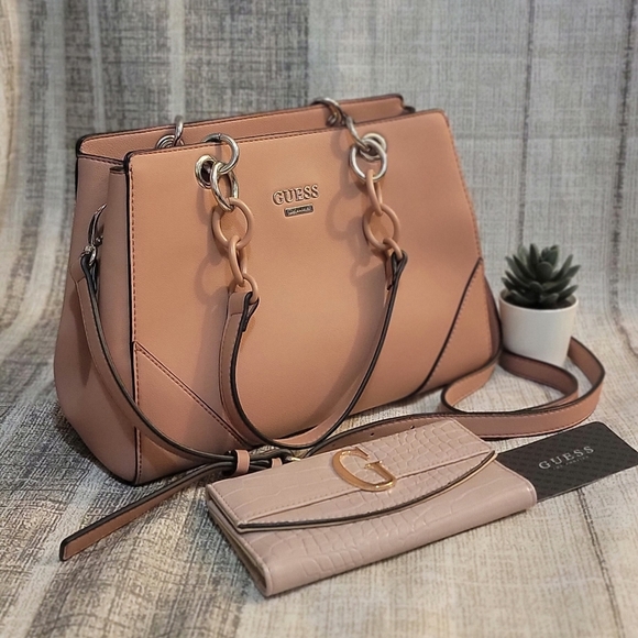 🔥Guess Madsen Logo Satchel With New Wallet Shoulder /Cross body bag - Picture 10 of 15